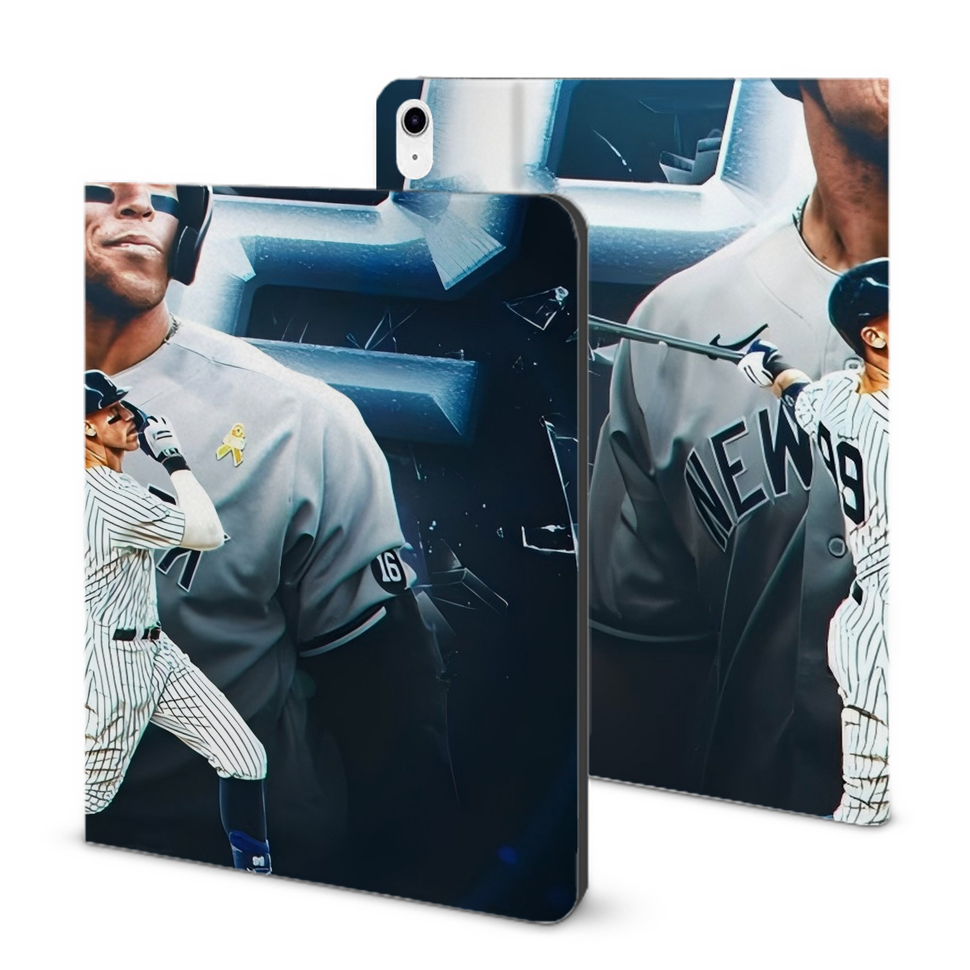 Aaron Judge AL Single Season 62  Home Run Record IPad Case Without Pencil Slot – Book-Style Cover With PU Leather & TPU – Slim, Durable, Scratch-Resistant, Full Protection & Easy Access